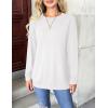 imageZeagoo Womens Long Sleeve Shirts Basic Crewneck Blouses Dressy Casual Loose Tunic Tops with Pockets SXXLWhite