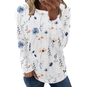 imageZeagoo Womens Long Sleeve Shirts Basic Crewneck Blouses Dressy Casual Loose Tunic Tops with Pockets SXXLBf290