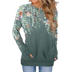 imageZeagoo Womens Long Sleeve Shirts Basic Crewneck Blouses Dressy Casual Loose Tunic Tops with Pockets SXXLWf71
