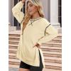 imageZeagoo Womens Sweatshirts Long Sleeve Crewneck Pullover Tops 2025 Fall Winter Trendy Side Zip Going Out HoodiesApricot