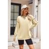 imageZeagoo Womens Sweatshirts Long Sleeve Crewneck Pullover Tops 2025 Fall Winter Trendy Side Zip Going Out HoodiesApricot