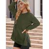 imageZeagoo Womens Sweatshirts Long Sleeve Crewneck Pullover Tops 2025 Fall Winter Trendy Side Zip Going Out HoodiesArmy Green