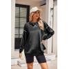 imageZeagoo Womens Sweatshirts Long Sleeve Crewneck Pullover Tops 2025 Fall Winter Trendy Side Zip Going Out HoodiesBlack