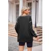 imageZeagoo Womens Sweatshirts Long Sleeve Crewneck Pullover Tops 2025 Fall Winter Trendy Side Zip Going Out HoodiesBlack