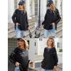 imageZeagoo Womens Sweatshirts Long Sleeve Crewneck Pullover Tops 2025 Fall Winter Trendy Side Zip Going Out HoodiesBlack