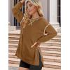 imageZeagoo Womens Sweatshirts Long Sleeve Crewneck Pullover Tops 2025 Fall Winter Trendy Side Zip Going Out HoodiesBrown