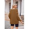 imageZeagoo Womens Sweatshirts Long Sleeve Crewneck Pullover Tops 2025 Fall Winter Trendy Side Zip Going Out HoodiesBrown