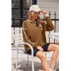 imageZeagoo Womens Sweatshirts Long Sleeve Crewneck Pullover Tops 2025 Fall Winter Trendy Side Zip Going Out HoodiesBrown