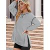 imageZeagoo Womens Sweatshirts Long Sleeve Crewneck Pullover Tops 2025 Fall Winter Trendy Side Zip Going Out HoodiesGrey