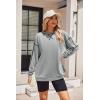 imageZeagoo Womens Sweatshirts Long Sleeve Crewneck Pullover Tops 2025 Fall Winter Trendy Side Zip Going Out HoodiesGrey