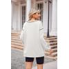 imageZeagoo Womens Sweatshirts Long Sleeve Crewneck Pullover Tops 2025 Fall Winter Trendy Side Zip Going Out HoodiesWhite