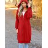 imageZeagoo Womens Zip Up Hoodies Oversized Fleece Long Tunic Sweatshirts Casual Long Sleeve 2026 Fall Hoodie Jacket CoatRed