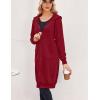 imageZeagoo Womens Zip Up Hoodies Oversized Fleece Long Tunic Sweatshirts Casual Long Sleeve 2026 Fall Hoodie Jacket CoatWine Red