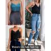 imageZeagoo Camisole Tops for Women Slik Satin Spaghetti Strap Tank Top Lace V Neck Cami 2 PCSBlackgreen