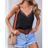 imageZeagoo Camisole Tops for Women Slik Satin Spaghetti Strap Tank Top Lace V Neck Cami 2 PCSBlacknavy Blue