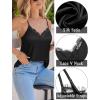 imageZeagoo Camisole Tops for Women Slik Satin Spaghetti Strap Tank Top Lace V Neck Cami 2 PCSBlackwhite