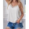 imageZeagoo Camisole Tops for Women Slik Satin Spaghetti Strap Tank Top Lace V Neck Cami 2 PCSBlackwhite