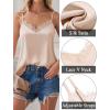 imageZeagoo Camisole Tops for Women Slik Satin Spaghetti Strap Tank Top Lace V Neck Cami 2 PCSWhite  Champagne2