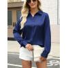 imageZeagoo Satin Blouses for Women Silk Button Down Shirts Long Sleeve Business Casual TopsNavy