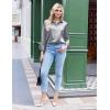 imageZeagoo Satin Blouses for Women Silk Button Down Shirts Long Sleeve Business Casual TopsSilver