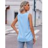 imageZeagoo Womens 2025 Silk Satin Tank Tops V Neck Casual Cami Sleeveless Camisole Blouses Summer Basic Tank ShirtA Light Blue