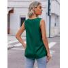 imageZeagoo Womens 2025 Silk Satin Tank Tops V Neck Casual Cami Sleeveless Camisole Blouses Summer Basic Tank ShirtDark Green