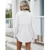 imageZeagoo Womens Cotton Linen Button Down Shirts Loose Fit Long Sleeve Collared Blouse Casual V Neck Tops Outfits S3XLAwhite