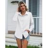 imageZeagoo Womens Cotton Linen Button Down Shirts Loose Fit Long Sleeve Collared Blouse Casual V Neck Tops Outfits S3XLAwhite