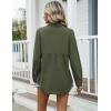 imageZeagoo Womens Cotton Linen Button Down Shirts Loose Fit Long Sleeve Collared Blouse Casual V Neck Tops Outfits S3XLZarmy Green