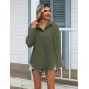 imageZeagoo Womens Cotton Linen Button Down Shirts Loose Fit Long Sleeve Collared Blouse Casual V Neck Tops Outfits S3XLZarmy Green