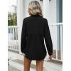 imageZeagoo Womens Cotton Linen Button Down Shirts Loose Fit Long Sleeve Collared Blouse Casual V Neck Tops Outfits S3XLZblack