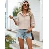imageZeagoo Womens Cotton Linen Button Down Shirts Loose Fit Long Sleeve Collared Blouse Casual V Neck Tops Outfits S3XLZchampagne