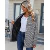 imageZeagoo Womens Fleece Sherpa Jacket Casual Long Sleeve Button Down Flannel Shacket Shirt Winter Coat with PocketsBlack White Houndstooth