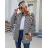 imageZeagoo Womens Fleece Sherpa Jacket Casual Long Sleeve Button Down Flannel Shacket Shirt Winter Coat with PocketsBlack White Houndstooth