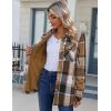 imageZeagoo Womens Fleece Sherpa Jacket Casual Long Sleeve Button Down Flannel Shacket Shirt Winter Coat with PocketsBrown Black