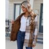 imageZeagoo Womens Fleece Sherpa Jacket Casual Long Sleeve Button Down Flannel Shacket Shirt Winter Coat with PocketsBrown White