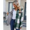 imageZeagoo Womens Fleece Sherpa Jacket Casual Long Sleeve Button Down Flannel Shacket Shirt Winter Coat with PocketsGreen