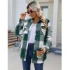 imageZeagoo Womens Fleece Sherpa Jacket Casual Long Sleeve Button Down Flannel Shacket Shirt Winter Coat with PocketsGreen