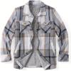 imageZeagoo Womens Fleece Sherpa Jacket Casual Long Sleeve Button Down Flannel Shacket Shirt Winter Coat with PocketsGrey