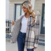 imageZeagoo Womens Fleece Sherpa Jacket Casual Long Sleeve Button Down Flannel Shacket Shirt Winter Coat with PocketsGrey