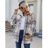 imageZeagoo Womens Fleece Sherpa Jacket Casual Long Sleeve Button Down Flannel Shacket Shirt Winter Coat with PocketsGrey