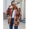 imageZeagoo Womens Fleece Sherpa Jacket Casual Long Sleeve Button Down Flannel Shacket Shirt Winter Coat with PocketsOrange