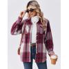 imageZeagoo Womens Fleece Sherpa Jacket Casual Long Sleeve Button Down Flannel Shacket Shirt Winter Coat with PocketsWine Red