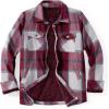 imageZeagoo Womens Fleece Sherpa Jacket Casual Long Sleeve Button Down Flannel Shacket Shirt Winter Coat with PocketsWine Red