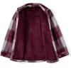 imageZeagoo Womens Fleece Sherpa Jacket Casual Long Sleeve Button Down Flannel Shacket Shirt Winter Coat with PocketsWine Red