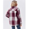 imageZeagoo Womens Fleece Sherpa Jacket Casual Long Sleeve Button Down Flannel Shacket Shirt Winter Coat with PocketsWine Red