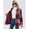 imageZeagoo Womens Fleece Sherpa Jacket Casual Long Sleeve Button Down Flannel Shacket Shirt Winter Coat with PocketsWine Red