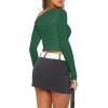 imageZeagoo Womens Long Sleeve Off The Shoulder Casual Crop Tops Boat Neck Going Out Slim Fit Sexy T Shirts 2025Light Green