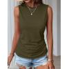 imageZeagoo Womens Ruched Tank Tops 2025 Crew Neck Cute Summer Sleeveless Blouse Shirts SXXL2 Packarmy Green and Black