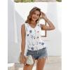 imageZeagoo Womens Tank Tops Summer Ruched Top V Neck Sleeveless Drawstring Side Casual Trendy Shirts 2025Fblue Flower